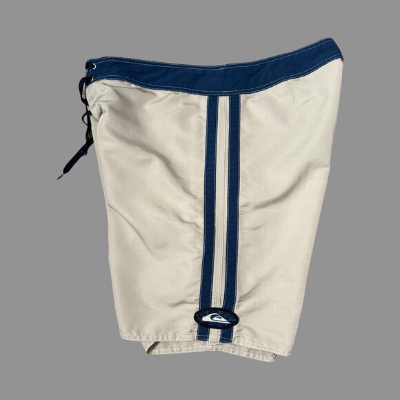 Quiksilver 90s VTG Ripstop 20" Boardshorts Tan/Blue Size 36 GUC RARE - Picture 6 of 9
